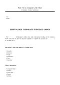 IRREVOCABLE CORPORATE PURCHASE ORDER(취소 불능 구매 발주서)