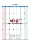 2009년 7월 달력(Monthly Calendar - July)