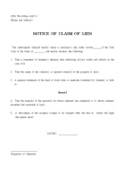 NOTICE OF CLAIM OF LIEN