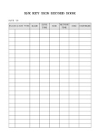 KEY SIGN RECORD BOOK(HOUSE KEEPING)
