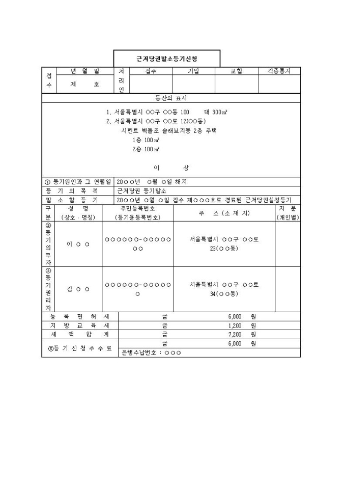 근저당권말소등기신청서(2) 미리보기