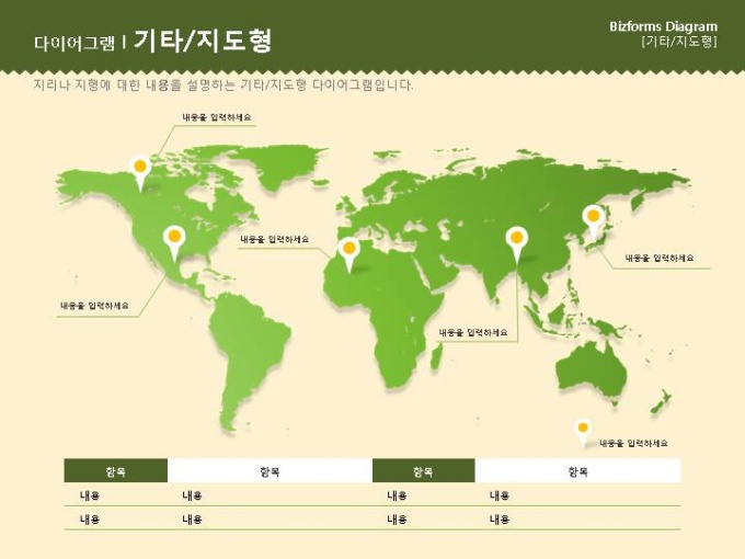 기타지도형(초록세계지도와 표) 미리보기