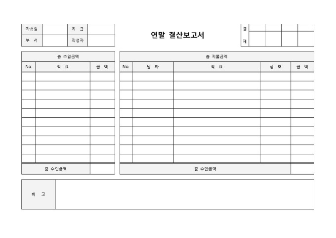 연말결산보고서 미리보기