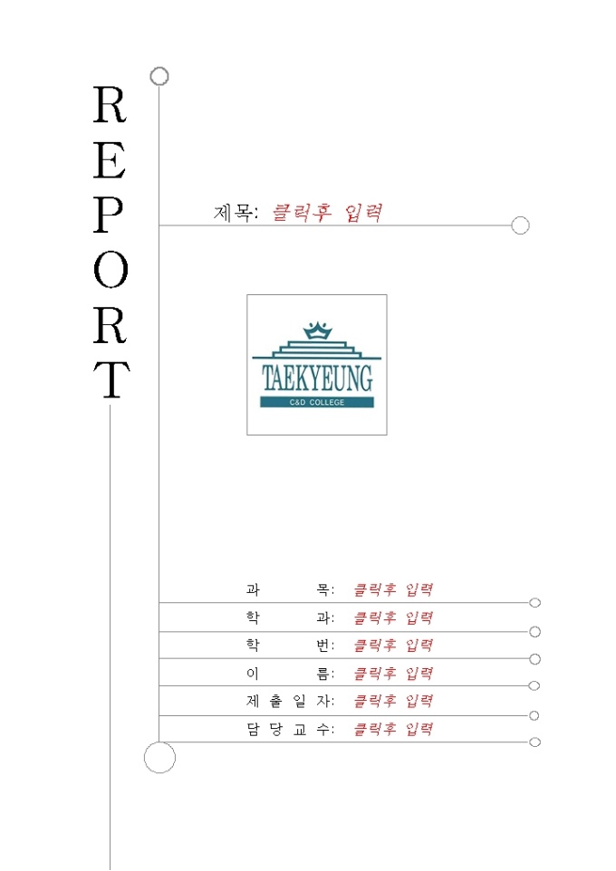 레포트 표지(대경대학) 미리보기