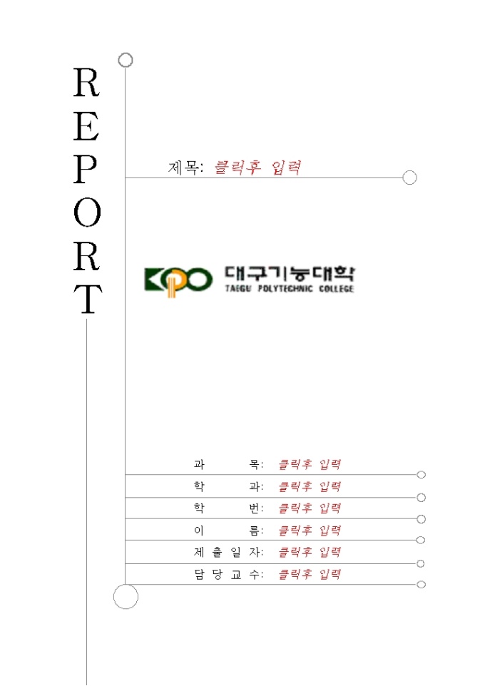 레포트 표지(대구기능대학) 미리보기