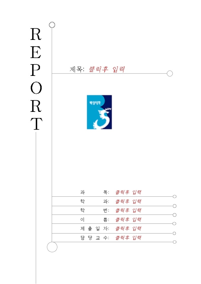 레포트 표지(벽성대학) 미리보기