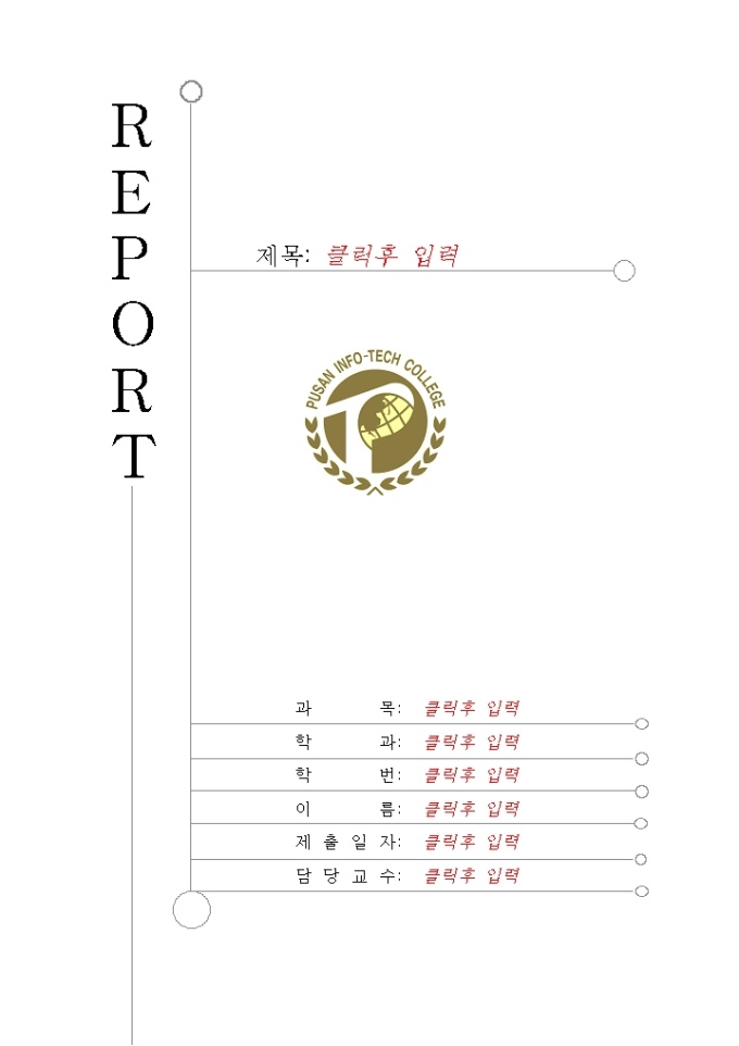 레포트 표지(부산정보대학) 미리보기