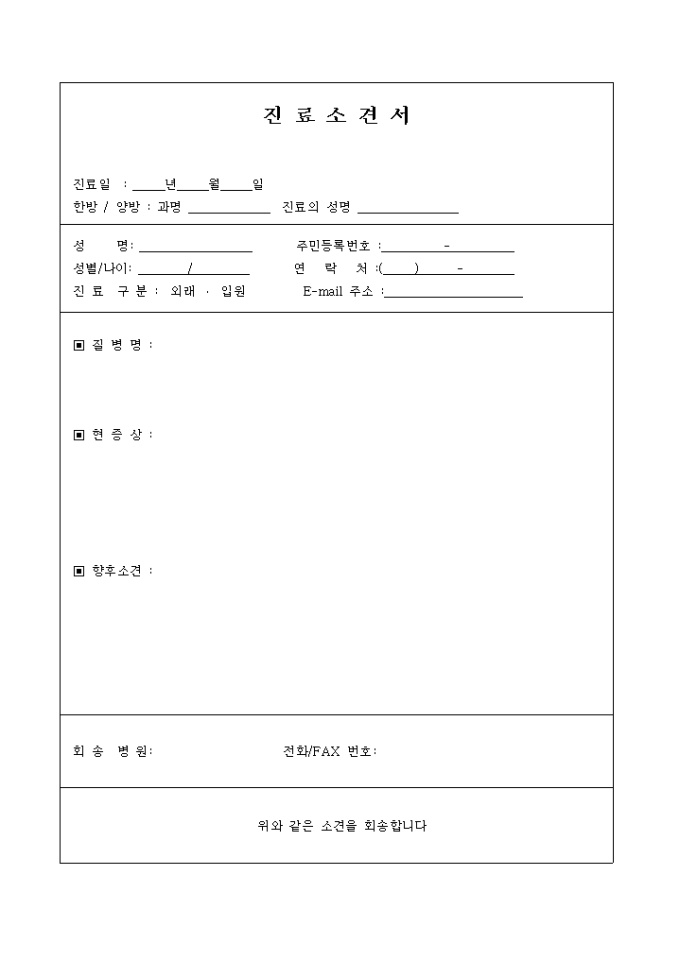 진료소견서(2) 미리보기
