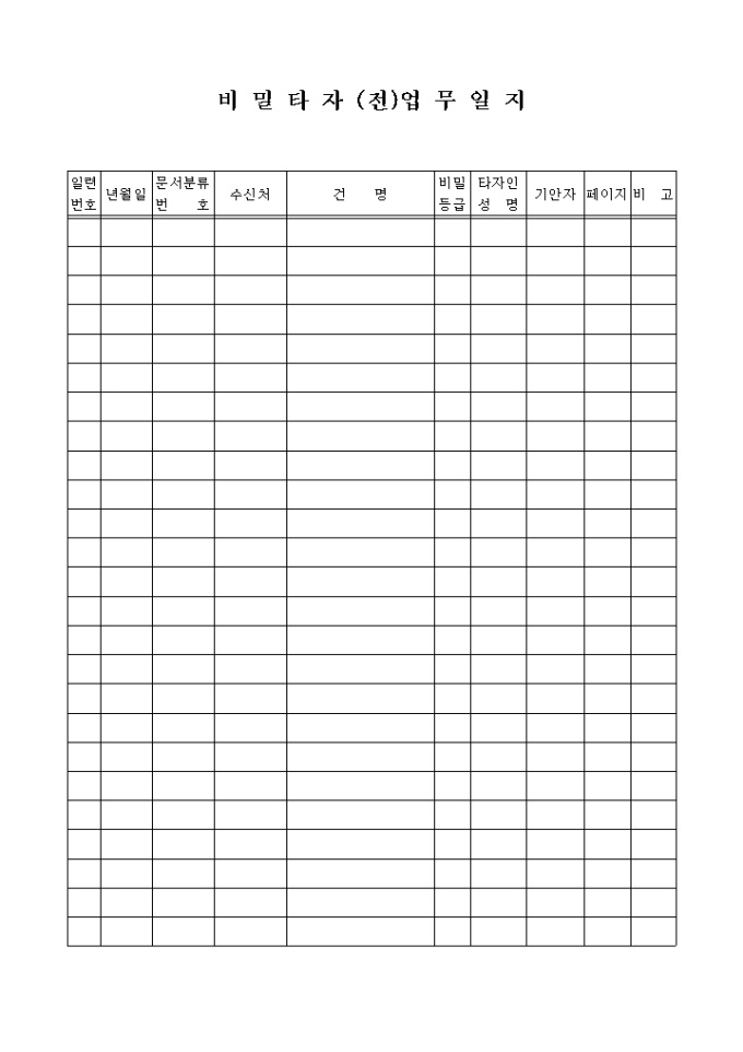 비밀타자(전) 업무일지 미리보기