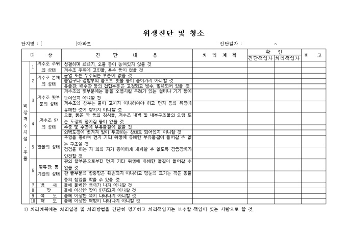 위생진단 및 청소 미리보기