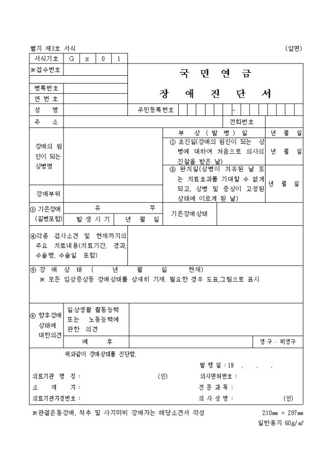 국민연금 장애진단서 미리보기
