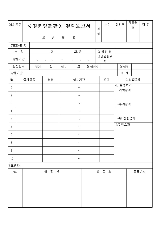 분임조결과 보고서(품질) 미리보기