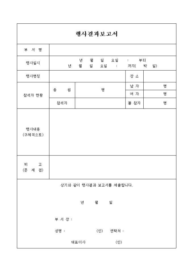 행사결과 보고서(사내용) 미리보기