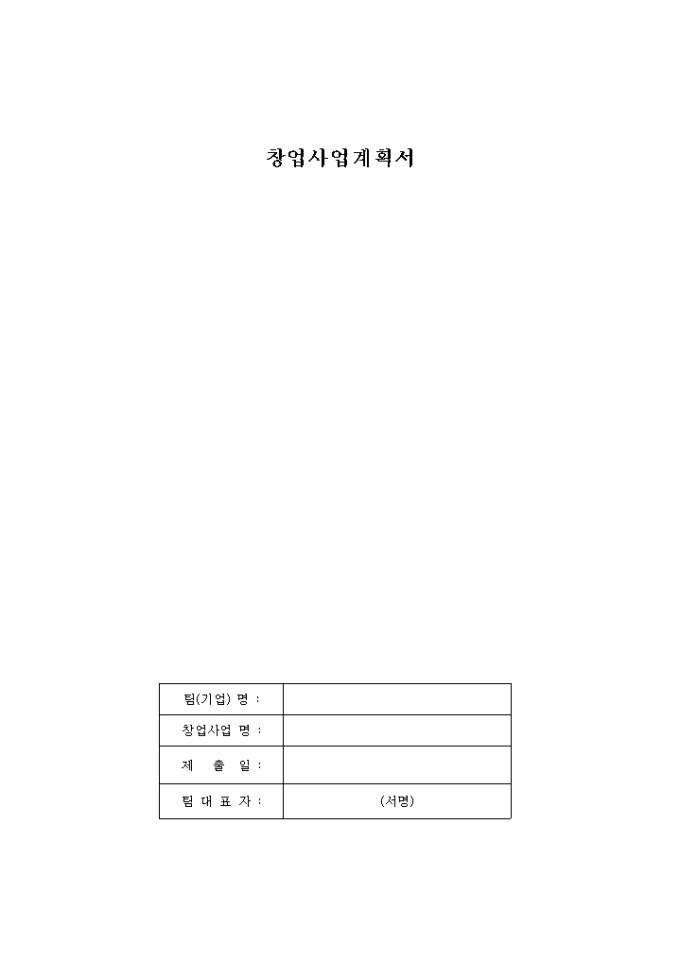 창업 사업계획서(2) 미리보기