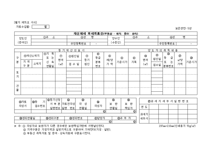 제75호 재산제세과세자료전(부동산-취득.증여.상속) 미리보기