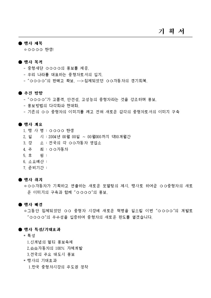 자동차 홍보기획 미리보기