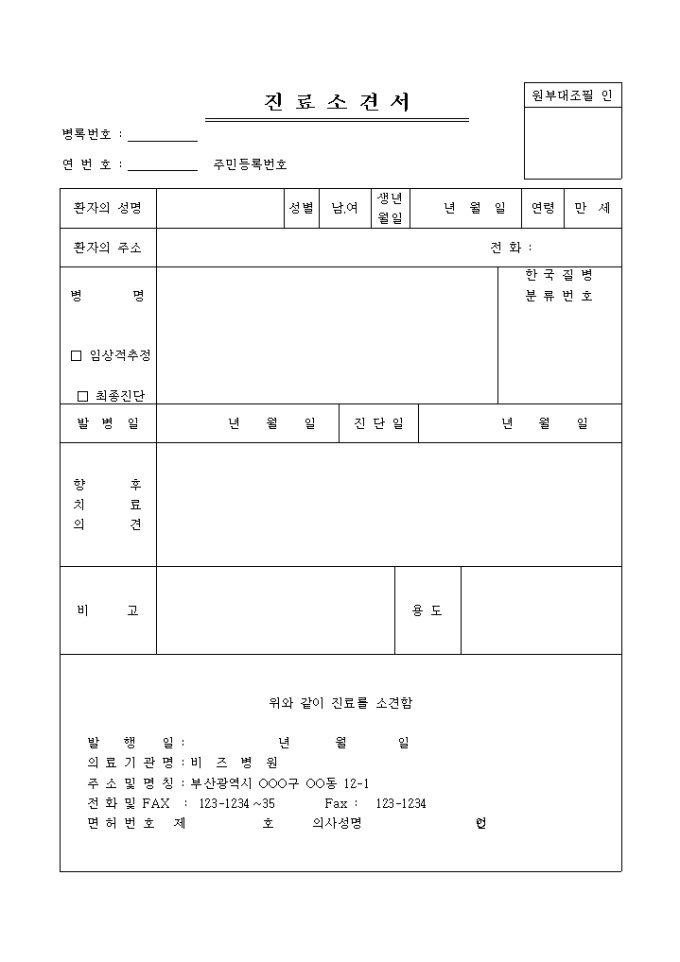 진료 소견서(1) 미리보기