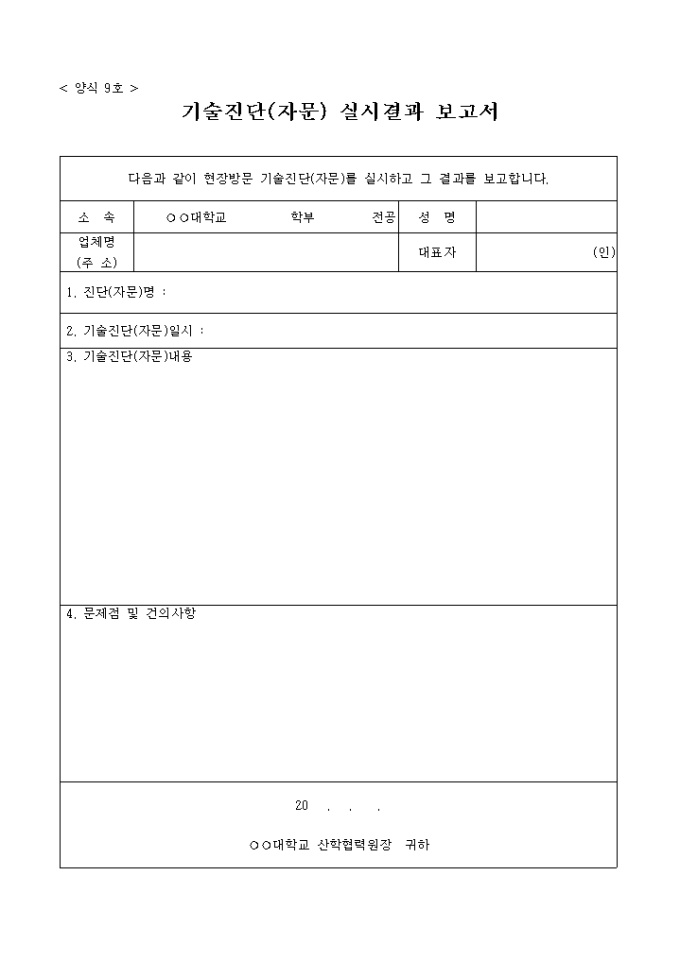 기술진단 실시 결과 보고서(자문)(양식9호) 미리보기