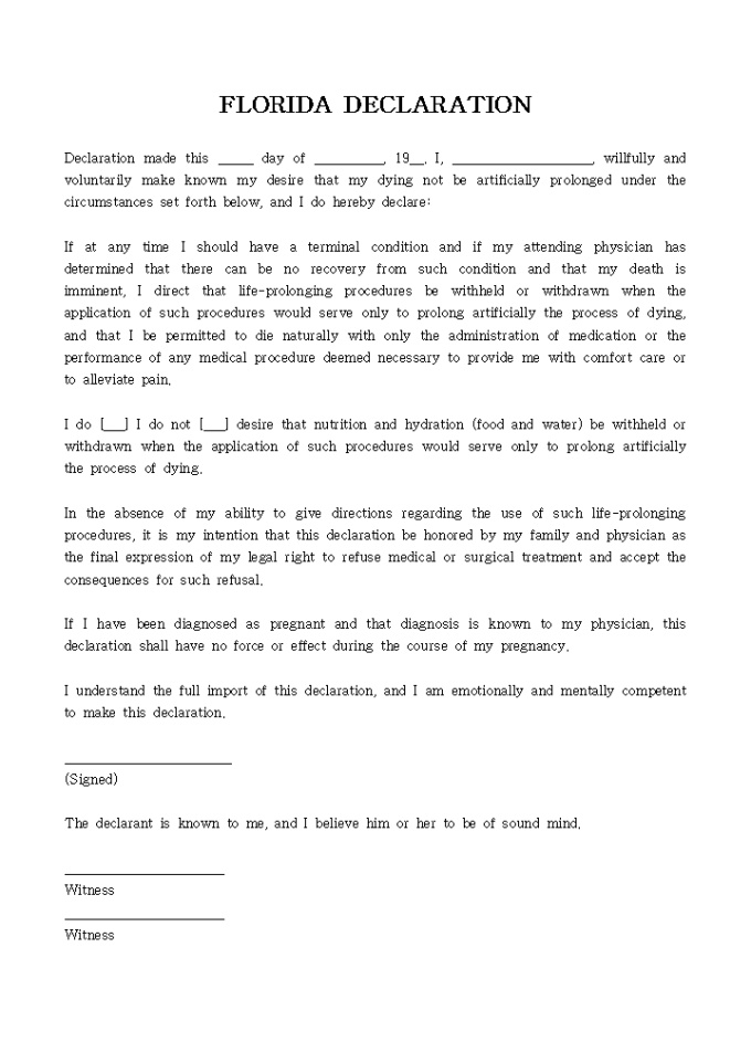 FLORIDA DECLARATION 미리보기