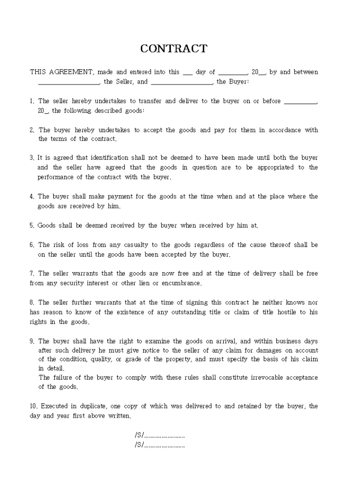 Contract For Sale of Goods1 미리보기