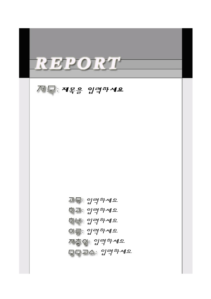 레포트표지(깔끔한 무채색 테두리) 미리보기