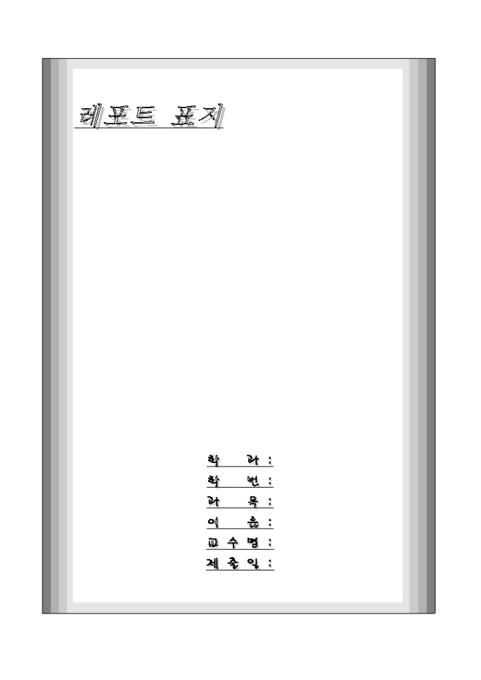 레포트표지(심플한 회색계열의 라인) 미리보기