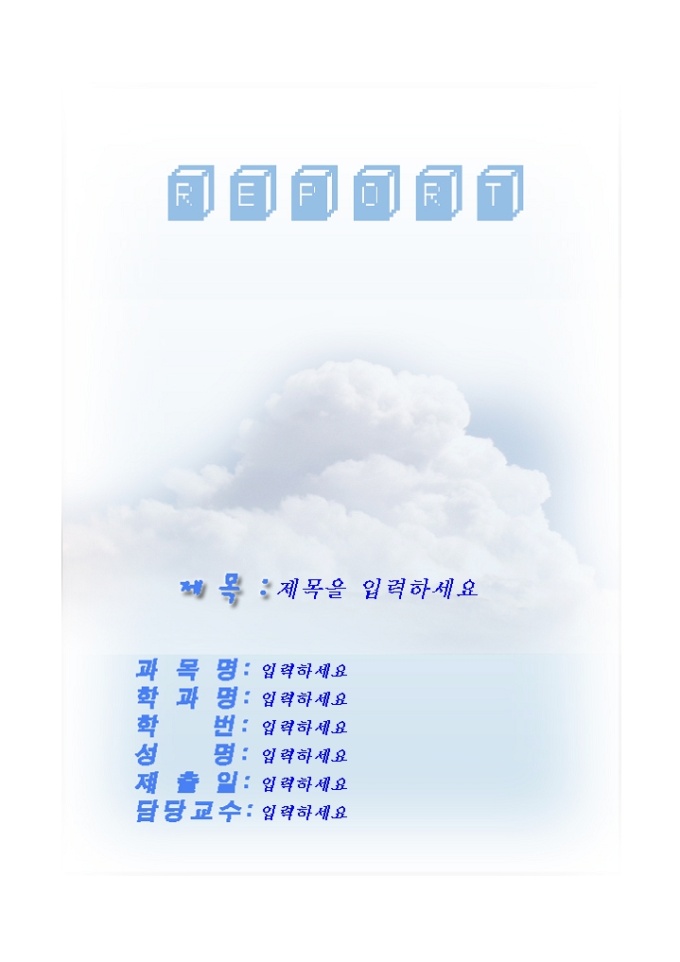 레포트 표지(하늘_구름풍경) 미리보기