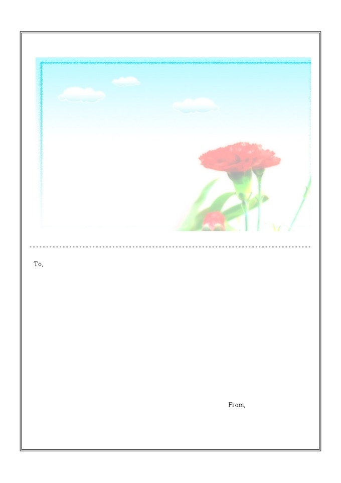 카네이션 카드속지(산뜻한느낌) 미리보기