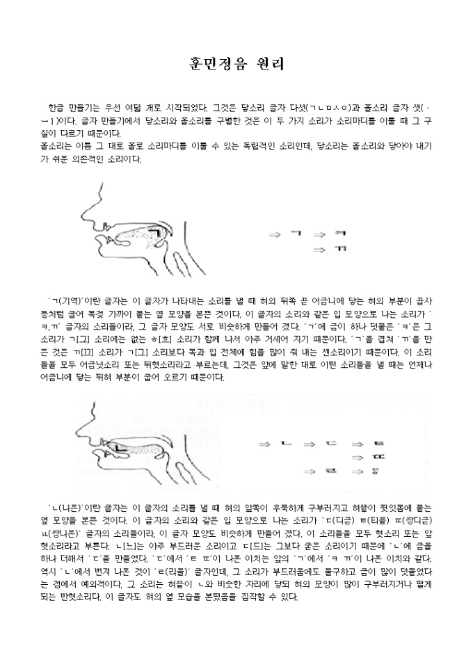 훈민정음 원리 미리보기