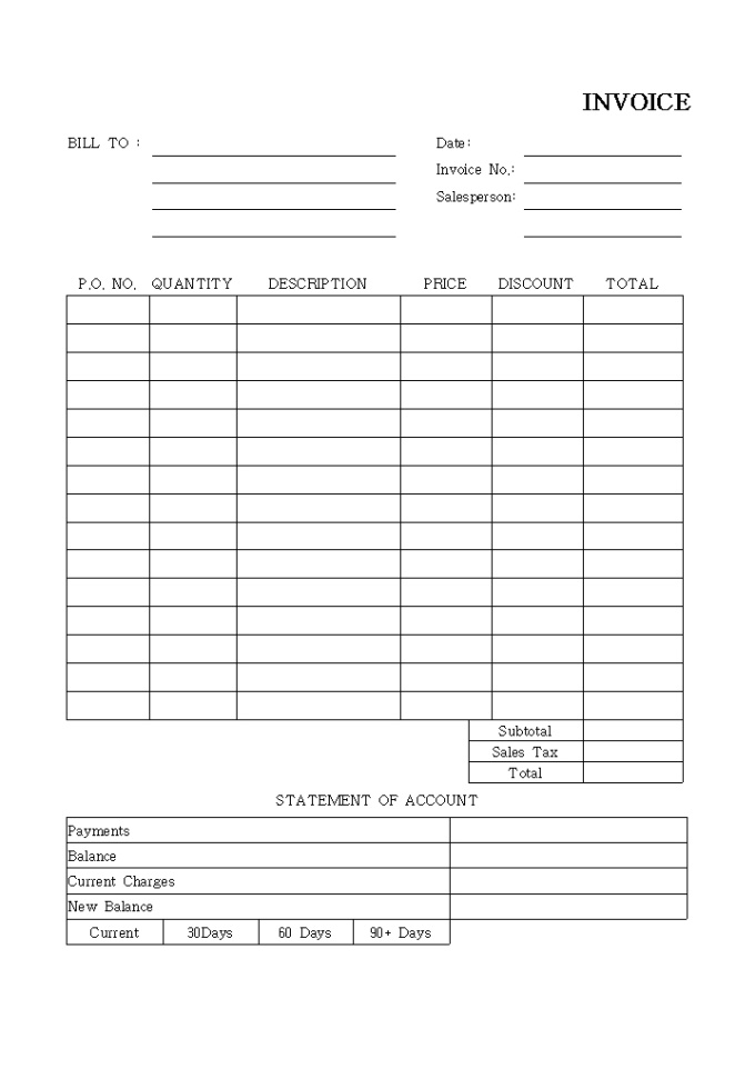 invoice 송장 미리보기