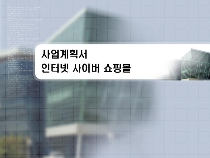 인터넷 사이버 쇼핑몰 사업계획서 미리보기