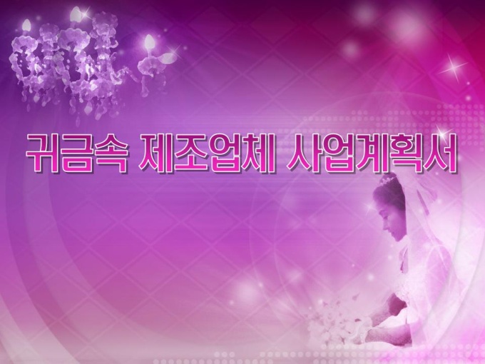 귀금속제조업체 투자유치 사업계획서 미리보기