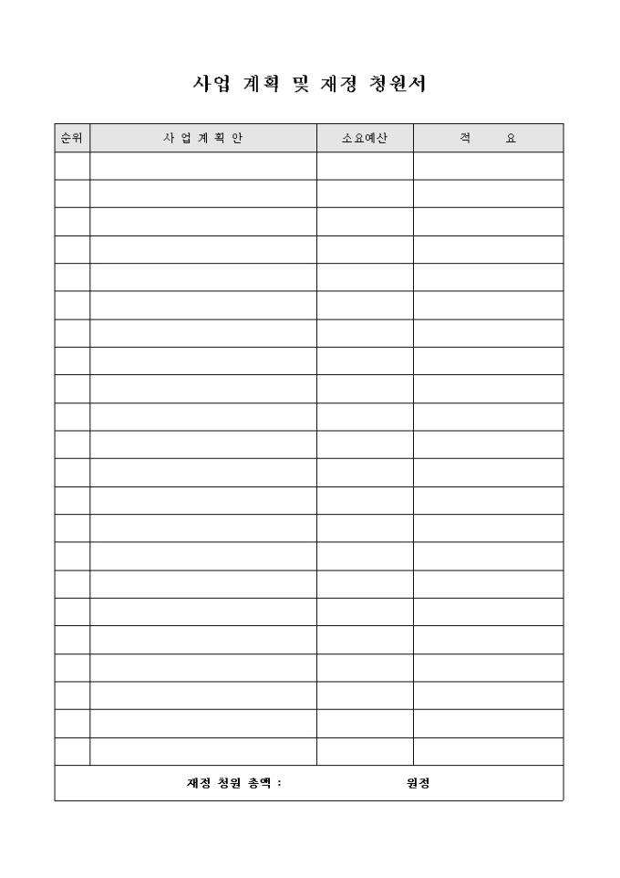 교회 사업 계획 및 재정 청원서 미리보기