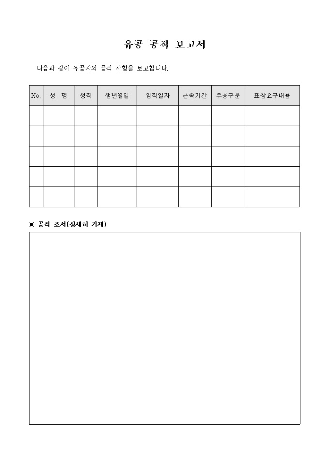 교회 유공 공적 보고서 미리보기