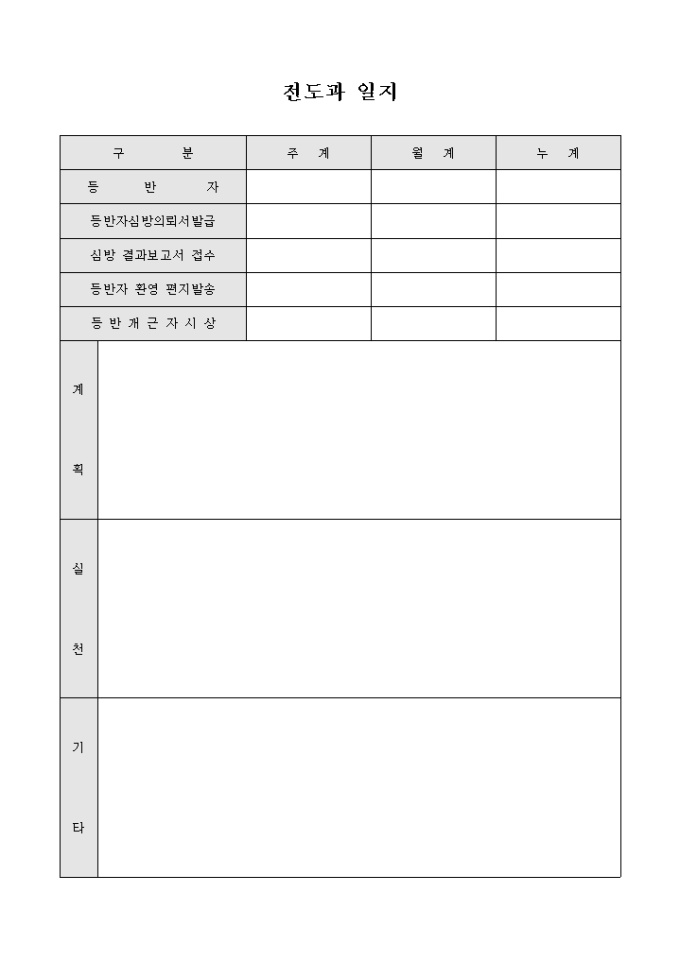교회 전도과 일지 미리보기