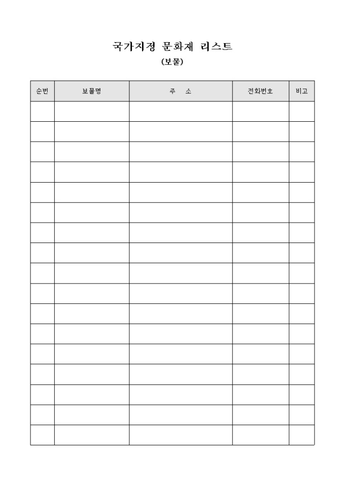국가 지정 문화재 리스트(보물)(양식) 미리보기
