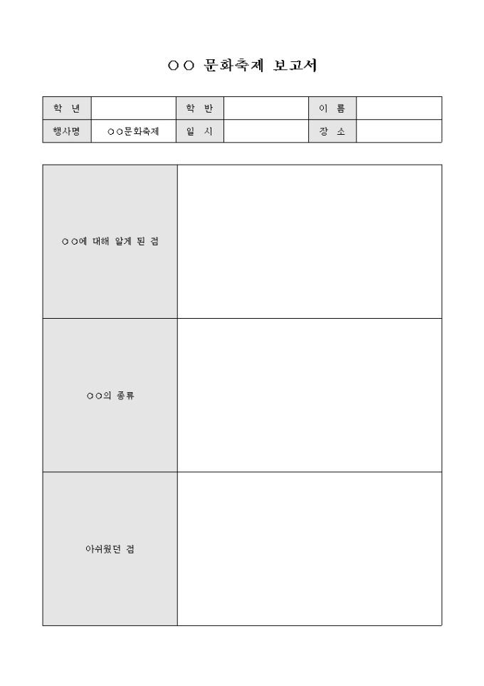 문화 축제 보고서 미리보기