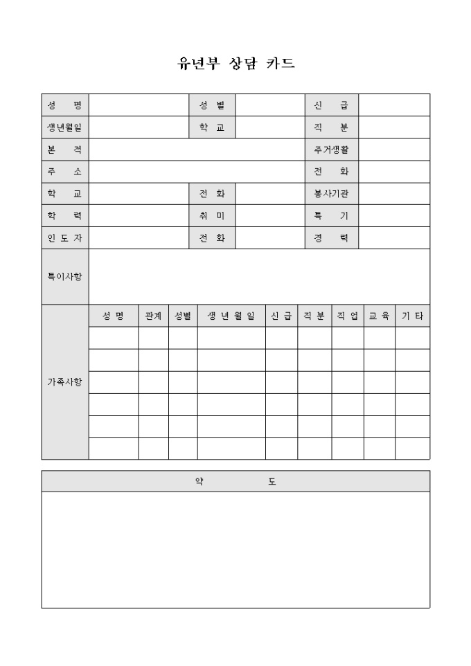 유년부 상담 카드 미리보기