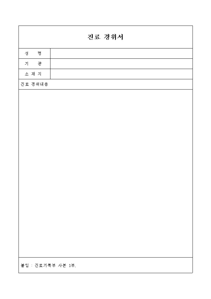 진료 경위서 미리보기
