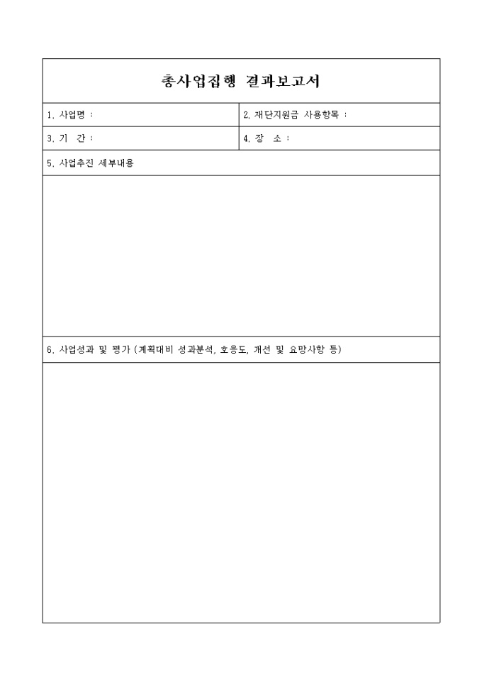 총사업집행 결과보고서 미리보기