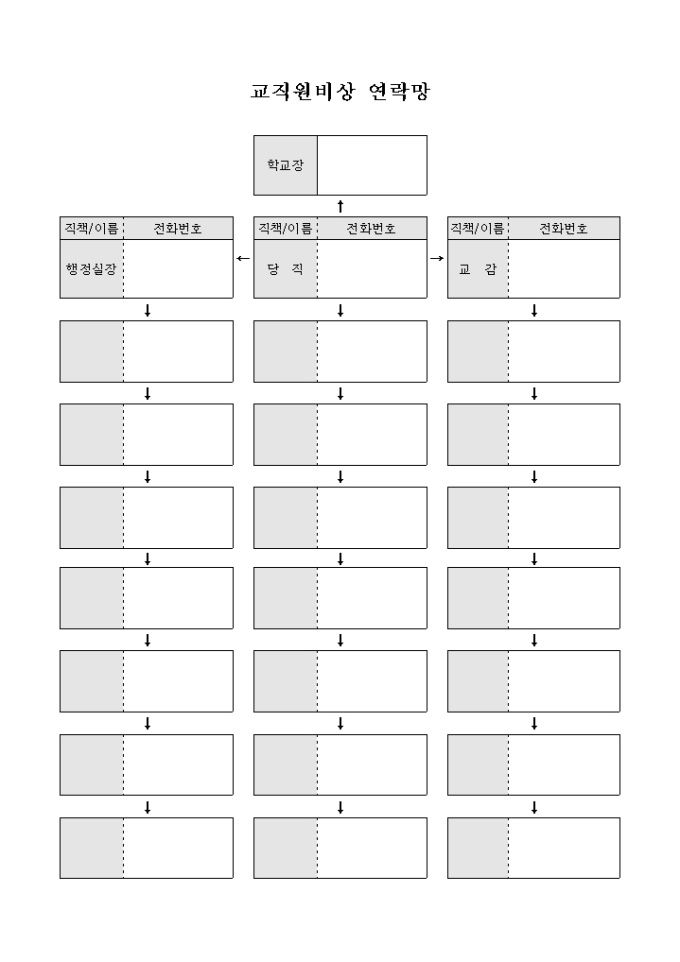 교직원 비상 연락망 미리보기