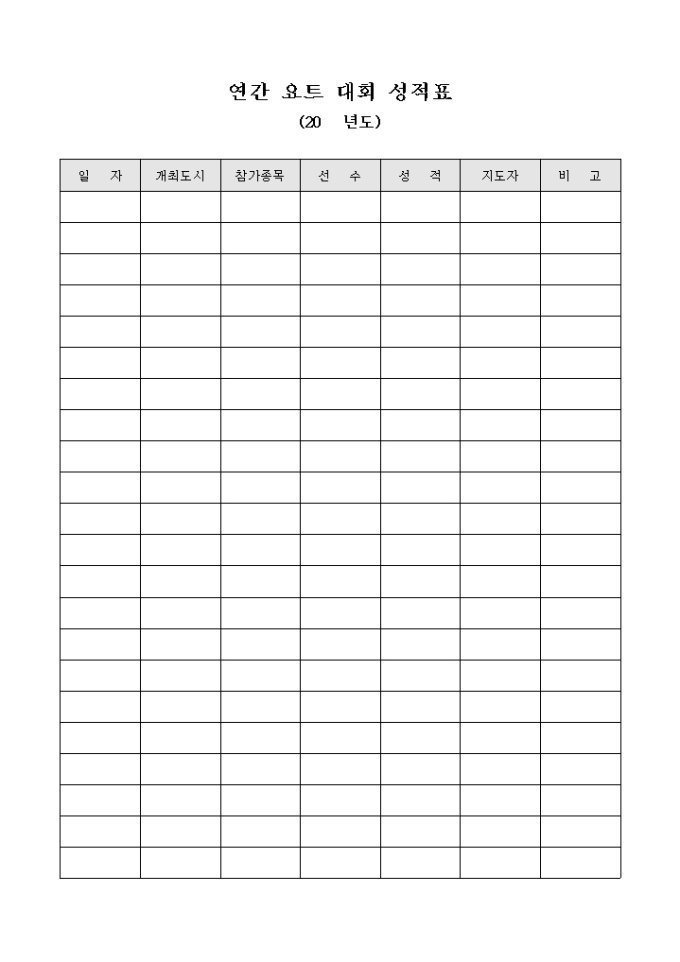 연간 요트 대회 성적표 미리보기