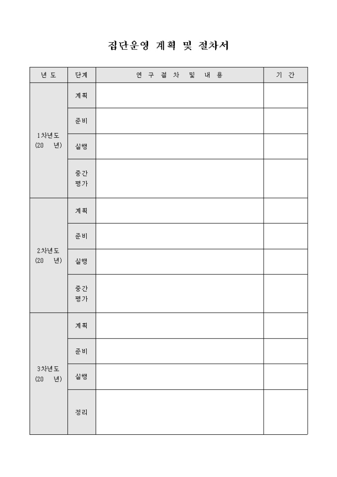 집단운영 계획 및 절차서 미리보기