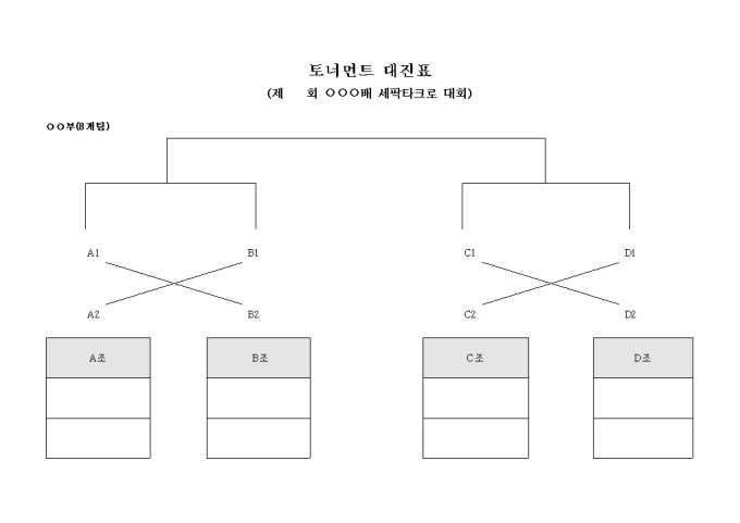 토너먼트 대진표(세팍타크로 대회 8개팀) 미리보기