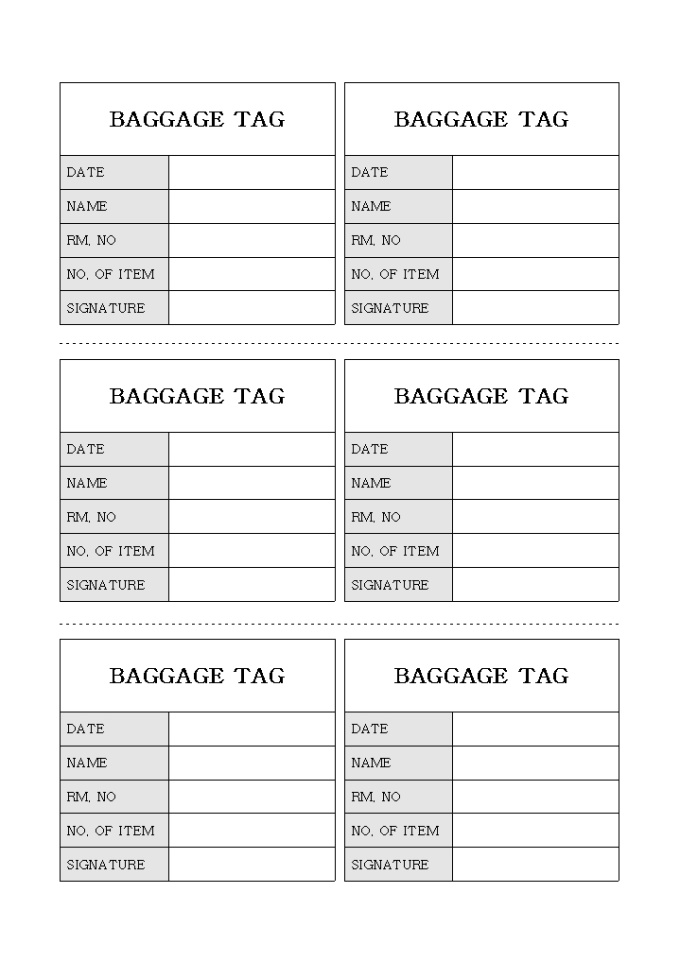 BAGGAGE TAG 미리보기