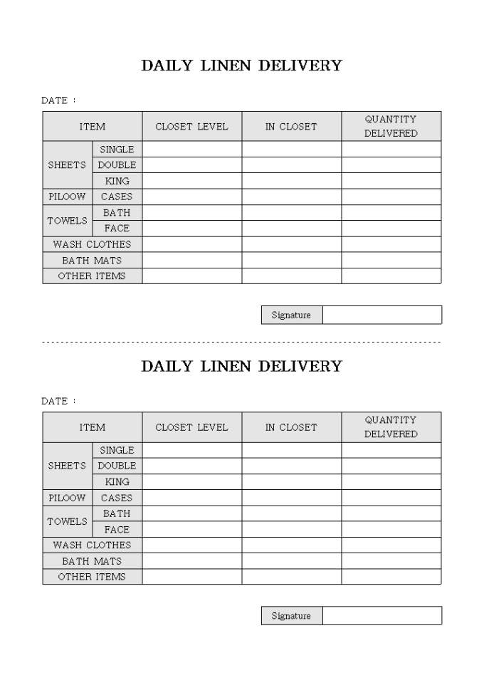 DAILY LINEN DELIVERY 미리보기