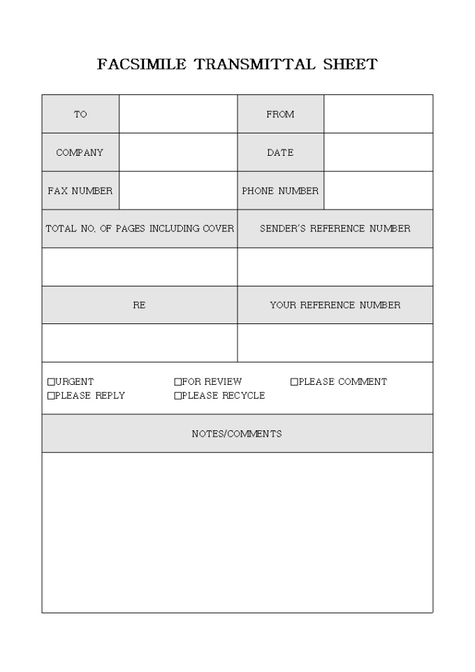 FACSIMILE TRANSMITTAL SHEET 미리보기