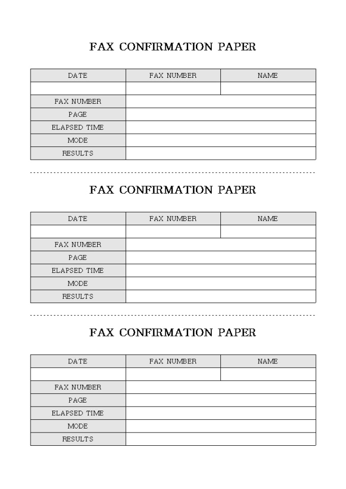 FAX CONFIRMATION PAPER 미리보기