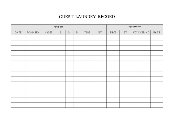 GUEST LAUNDRY RECORD 미리보기