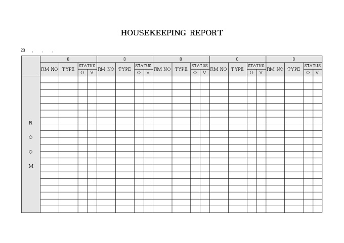 HOUSEKEEPING REPORT 미리보기